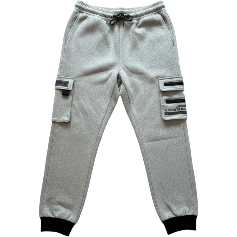 Encrypted Cargo Jogger Pants Mens Size M Gray Techwear Graphic Sweatpants